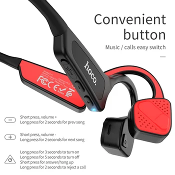 HOCO Kostne Prevodnosti Bluetooth Brezžične Slušalke Stereo Slušalke Športne Slušalke Titana Vodotesne slušalke Tekočo Vožnjo