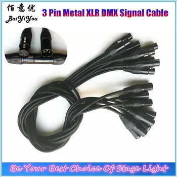 10pcs/veliko Dobre Kakovosti 1-25 Meter Dolžine 3-pin Signal Povezave DMX Kabel S Kovinskimi XLR Priključek Za Stopnji Svetlobe