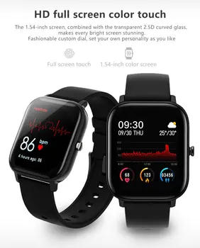 P9 1,4-Palčni Pametni Pazi Moški, Poln na Dotik Fitnes Tracker Krvni Tlak Pametna Ura Ženske P8 GTS Smartwatch Za Android IOS