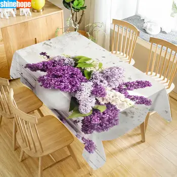 Prilagodite Prtom Evropi Hyacinth Cvetovi Sivke Nepremočljiva tkanine, Zgostitev Pravokotne Poroka tabela tkanine, Tekstil Doma