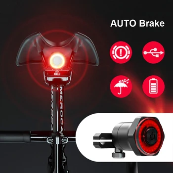 NEWBOLER Izposoja Smart Auto Zavora za Zaznavanje Kolo Lahka, vodoodporna LED USB Polnjenje Kolesarska Luč Kolo Zadnje Luči Dodatki