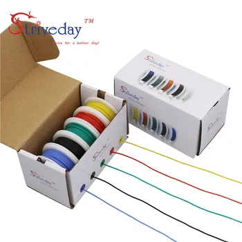 24AWG 30 m Fleksibilno Silikonsko Žice Kabel 5 barvni Mix polje 1 paket Električne Žice, baker DIY