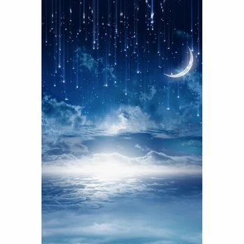 Allenjoy fotografija Kulise Luna Meteor zvezde, Oblaki Noč strokovno foto Okolij novorojenčka rojstni dan, krst photozone