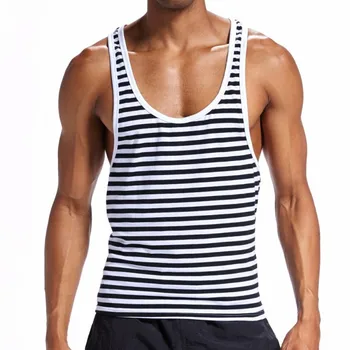 KWAN.Ž Moški majica tank zgornji del moški evropi I-oblikovan prugasta telovnik srajco priložnostne bodybuilding moških oblačil, modnih oblačil za moške tanktop