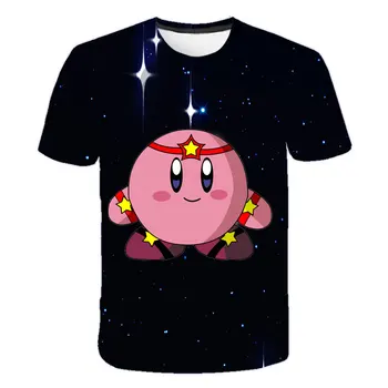 4-14T 3D tiskanih Fantje oblačila, Kirby majica s kratkimi rokavi dekliška Otrok Risanka Kratek Rokav T-shirt Hip hop dekliška oblačila do leta 2020
