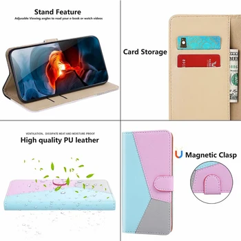 Za Galaxy A81 A91 Telefon Primeru Luksuznih splice pu Usnjena torbica Za Samsung Galaxy A51 A71 Primeru Flip Usnje Magnetni Denarnice Pokrov