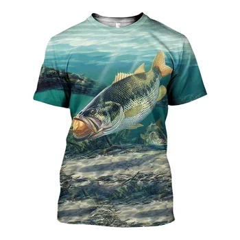 Živali, rib Fashion majica 3D Tiskanih Ribolov umetnosti t shirt Harajuku poletje Kratek sleeve majica Vrhnja Priložnostne T-shirt vrhovi