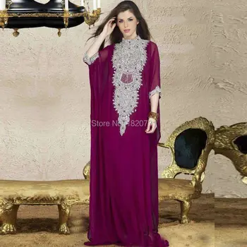 2020 Arabski Moda Večerne Obleke Za Muslimanske Saudi Arabian Tam Kaftan Dubaj Luxury Womens Poceni Kristali Sequins Vijolična