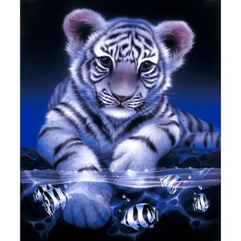 5d DIY Diamond Slikarstvo Navzkrižno Šiv Srčkan Živali tiger&ribe Doma Dekor Celoten Krog/Kvadrat Nosorogovo Mozaik Diamond Vezenje