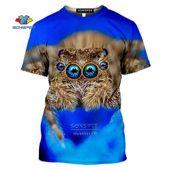 Smešno Pajek Na Spletni Pajek moška T-shirt 3D Tiskanja Živali Tshirt Unisex Poletje Kratek Rokav Priložnostne Hip Hop Fitnes Oblačila