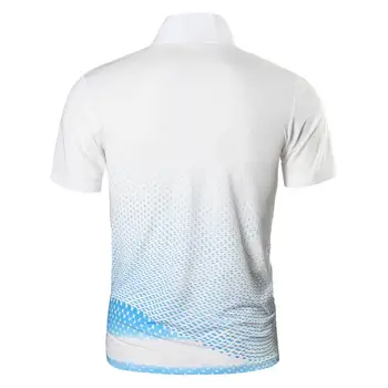 Jeansian Moški Šport Tee Polo Majice POLOS Poloshirts Golf, Tenis, Badminton, Suho Prilegajo Kratek Rokav LSL195 WhiteBlue2