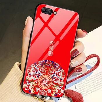 Za huawei honor prikaz 10 primeru Luksuznih Kaljeno Steklo Kitajski slog Silicij zaščitnik primeru telefon za huawei honor v10 view10 Pokrov
