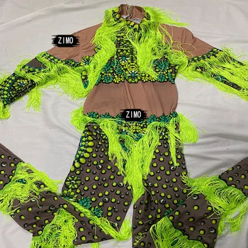 Rese Jumpsuit ženske Romper tiskanja Dolg Rokav latinski Ples Kostum seksi Clubwear Stranka Obleko Stopnji Uspešnosti Oblačila Yello
