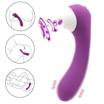 Jezik Sesanju Vibrator Oralni Seks Nastavek Bedak Klitoris Vagine Stimulator G Spot Masaža Sex Igrače za Ženske Dildo Vibratorji