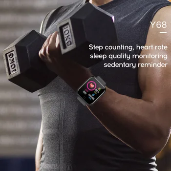 Y68 Bluetooth Smart Gledajo Moški Nepremočljiva Šport Fitnes Tracker Pametna Zapestnica Krvnega Tlaka, Srčnega Utripa D20 Smartwatch