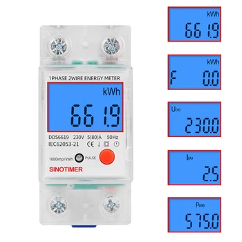 Digital Power Energy Meter Napetost Wattmeter Multi-funkcijski Digitalni Merilnik Power Energy Analyzer Elektronski Din Rail 230V