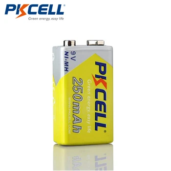 10pcs/veliko PKCELL Ni-MH 9V 250mAh Baterijo za ponovno Polnjenje zamenjajte z 6LR61 E22 MN1604 522 6f22 MN1604 za elektronski termometer