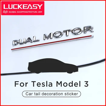 LUCKEASY Avto rep dekoracijo nalepke za Tesla Model 3 2017 2018 2019 Visoko zmogljivost kovinski standard Avto rep nalepka