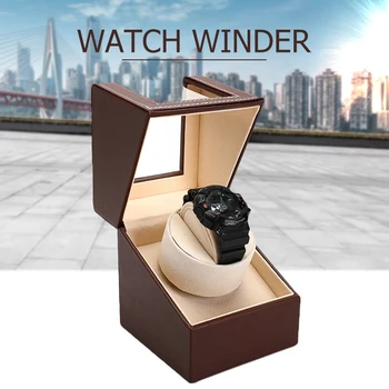 PU Usnje Watch Polje Zaslon Watchwinder Samodejno urnim navijalu Black/Kava remontoir montre Watch Imetnik Organizator NAS Plug