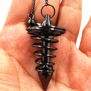SL pendulums za dowsing reiki nihalo obesek Naravnega Kamna Amulet Zdravljenje Piramida duhovno Baker kovinski Čare Čakro Amulet