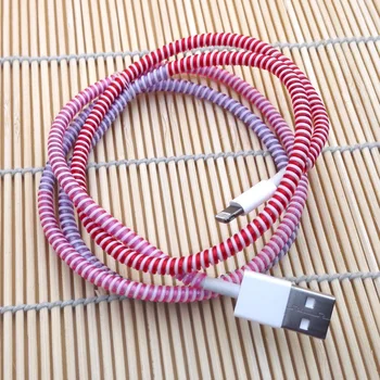 NOVO 30pcs/veliko Treh Barvah 1.4 M TPU spirala Polnilnik USB kabel kabel zaščitnik ovijte kabel navijalec za polnjenje po vmesniku usb kabli organizator