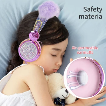Mačka Bluetooth 5.0 Slušalke LED Hrupa Glasbeni Stereo Preklic Dekleta, Otroci Slušalke 3.5 mm, Mikrofon Slušalke Za Računalnik Gamer