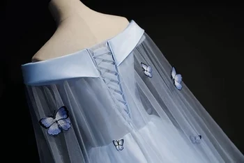 Svetlo modra metulj tančico plašč žogo obleke Srednjeveški Renaissance Obleke kraljice cos Viktorijanski obleko /Antoinette/ Belle žogo