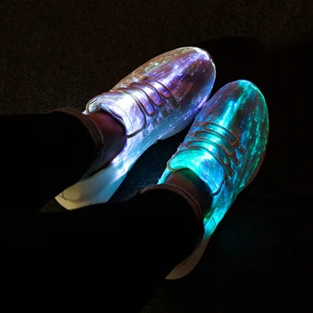Svetleče Tkanine svetijo Otroci Čevlji LED svjetlovodni čevlji Najstnik Za Dekleta Fantje USB Polnilne Otrok Žareče Superge
