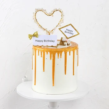 1PCS Cupcake Torto Pokrivalo Kartico Vstavite Moda Pearl Ljubezen Srce Torto Dekoracijo Za Dom Poroko Srečna Stranka Dobave