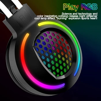 Nove Led Luči Gaming Slušalke Slušalke Žične Igralec Slušalke Stereo Slušalke Z Mikrofonom LED Luč Za Računalnik PC Gamer