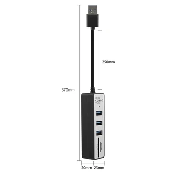 Vozlišče 3 Vrata Expander Adapter USB 3.0, Vse v Enem Podpora SD TF Card Reader Visoke Hitrosti Pogon Cepilec Za Računalniške Opreme