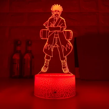 Nova 3d Lučka Japonski Anime Naruto Kurama Slika Nočna Darilo za Otroke Otrok Spalnica Dekoracijo Barva Spreminja, Led Nočna Lučka