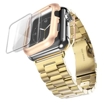 Iz nerjavečega Jekla+Trak Za Apple Watch band 44 mm/40 mm iwatch band 42mm/38 mm Zapestnica watchband apple gledati serije 5 4 3 se 6