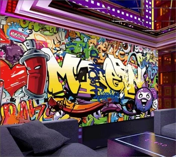 Beibehang ozadje po Meri 3d zidana moda črke grafiti bar KTV ozadju stene dnevna soba, spalnica ozadje papier peint