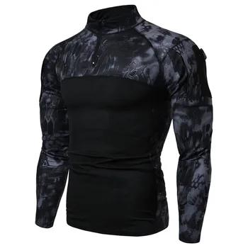 2021 Novo Prikrivanje Taktične Vojaške uniforme Boj Dolg Rokav Slim Fit Majica Commando Črno Vojsko Tesen T-shirt Vojske Oblačila