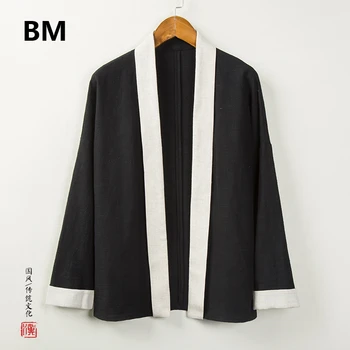 Kitajske Tang bo Ustrezala Wudang Hanfu moška Oblačila Plašč Bombaž Perilo Plašč Etnične Slog Zen Oblačila Starih Kostum Taoist Robe