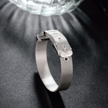 YANHUI Imajo Certifikat Pravi 925 Sterling Srebro 10 mm Watch Verige Pas, Zapestnica Fine Nakit Metropolitan Slog Sklop Zapestnice