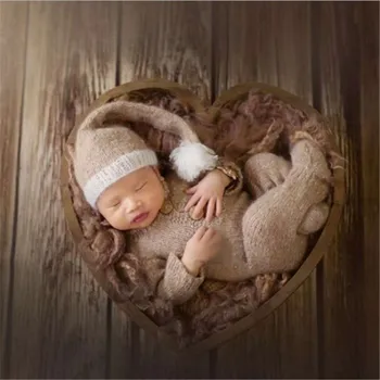 Lepe Lesene Novorojenčka Fotografija Rekviziti Srce-obliko Mini Baby Lesena Postelja Otroška Ustrelil Posodo Foto Studio, ki Predstavljajo Prop Ustvarjalne