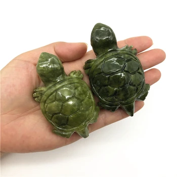 Lep 1PC Naravno Ročno Izrezljane Xiuyan Jade Tortoise Polirani Green Jade Kristalno Želva Darila Naravnih Kvarčni Kristali