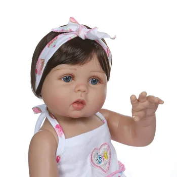 NPK 47 CM novorojenčka bebe lutka prerojeni baby dekle lutka v tan koža celega telesa silikonski Kopel igrača lol lutke Božič Gfit