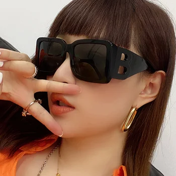 Nov prihod 2020 futuristična sončna očala ženske moški uv400 velik pravokotnik vožnje očala letnik prevelik oculos de sol feminino