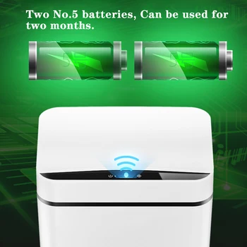 Smart Smeti s Senzorjem Pokrov Touchless Samodejno Dustbin Bela Recikliranje Odpadkov Vedro za Kuhinjo Home Office Spalnica