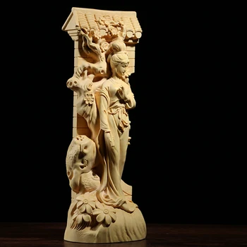 Šimšir Carving Oprema Okraski Pravega Lesa Kip Obrti, Darila Fine Kitajski Slika Lepoto Kiparstvo Doma Dekor
