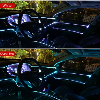 Avto Notranje luči Auto LED Trak Garland EL Žice, Neon, Luči Za Peugeot 307 206 407 207 3008 406 208 508 301 2008 408 5008