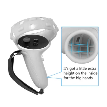1 Par Silikonski Krmilnik Kit Zaščitni Pokrov + Pašček za Zapestje Grip Ročaj za Varstvo Rokav za Oculus Quest 2 VR Dodatki