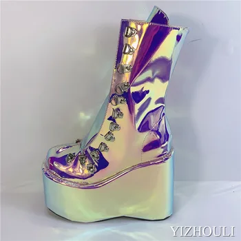 12,5 cm klini, stopnji uspešnosti, street style čarobno barvo spreminjanje materiala po meri, škornji, model pole dancing čevlji