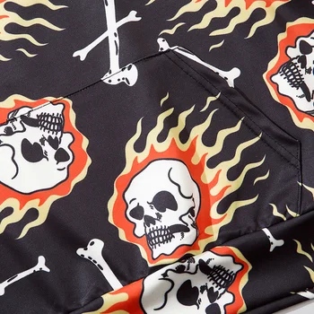 Bonita Vida Prevelik Ulične Majica S Kapuco Moških 2020 Lobanje Natisnjeni Pulover Z Dolgimi Rokavi Hip Hop Punk Rock Priložnostne Vrhovi