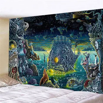 Psihedelični Vzorec Otrok Soba Steni Visi Tapiserija Hipi Doma Dekor Odejo dekoracijo murale chambre T548