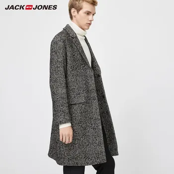JackJones Moške Geometrijski Vzorec Mid-dolžina Redno fit Volnene Suknji Moška | 219427507