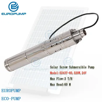 EUROPUMP MODEL(S243T-60)visoko efficency sončne vode, črpalke za namakanje,dc 24v dvigalo 60m solarne vodne črpalke,sončna energija vijak črpalke z